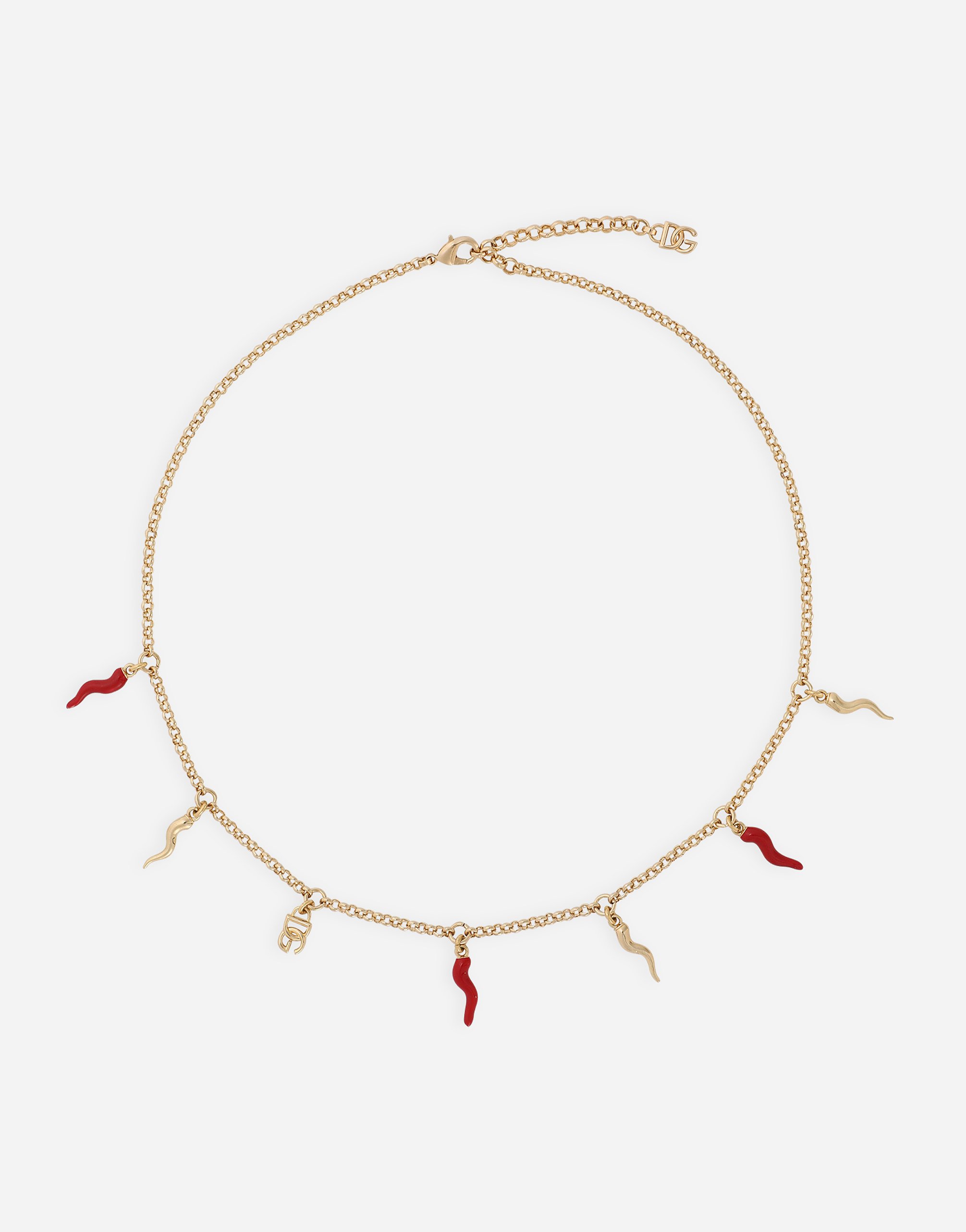 

Ожерелье с логотипом dg и подвесками в виде рога Dolce & Gabbana, золото