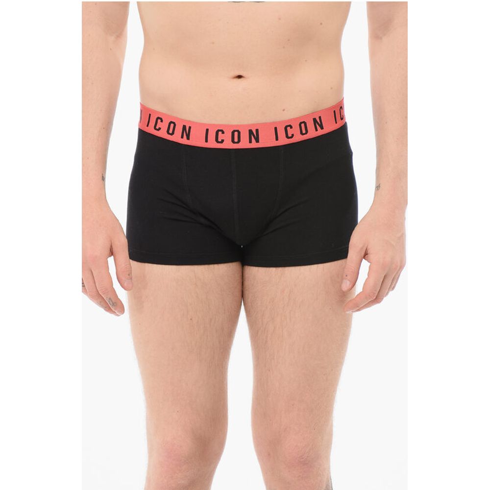 

Хлопковые боксеры ICON с логотипом на поясе Dsquared2, черный