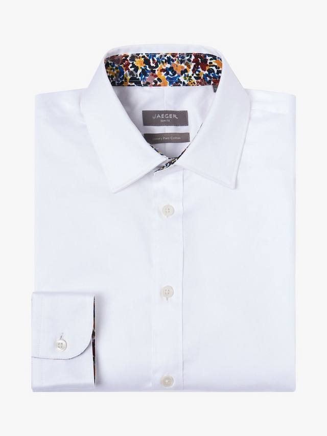 

Сорочка Slim Fit с цветочным контрастным принтом Jaeger, White/Floral