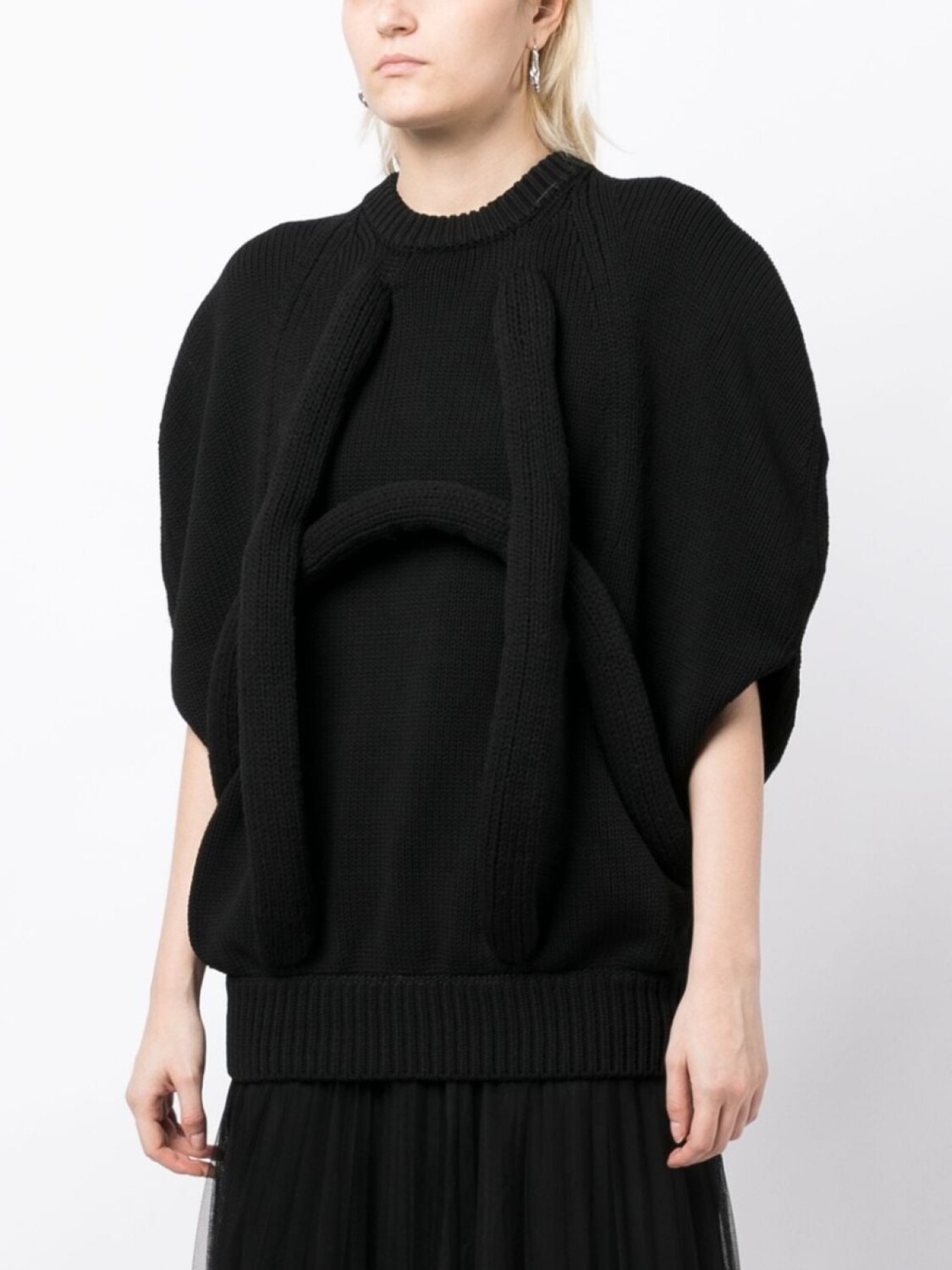 Comme Des Garçons джемпер крупной вязки с аппликацией, черный — фото 3