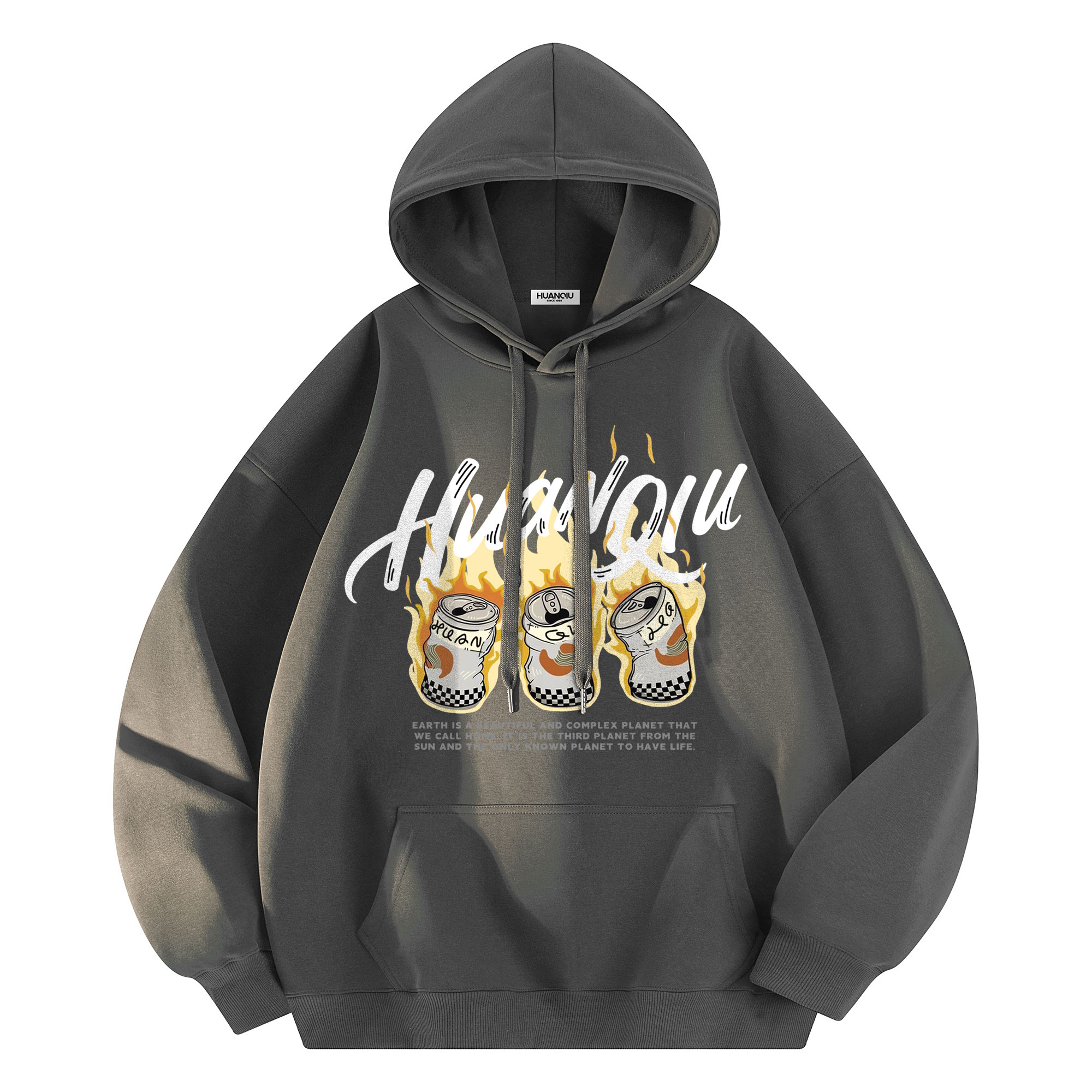 

Толстовка Unisex Hooded Moderate Heavyweight HUANQIU, темно-серый