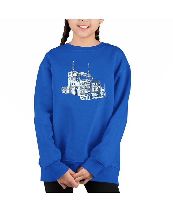 

Толстовка с круглым вырезом Big Girl's Word Art LA Pop Art, синий