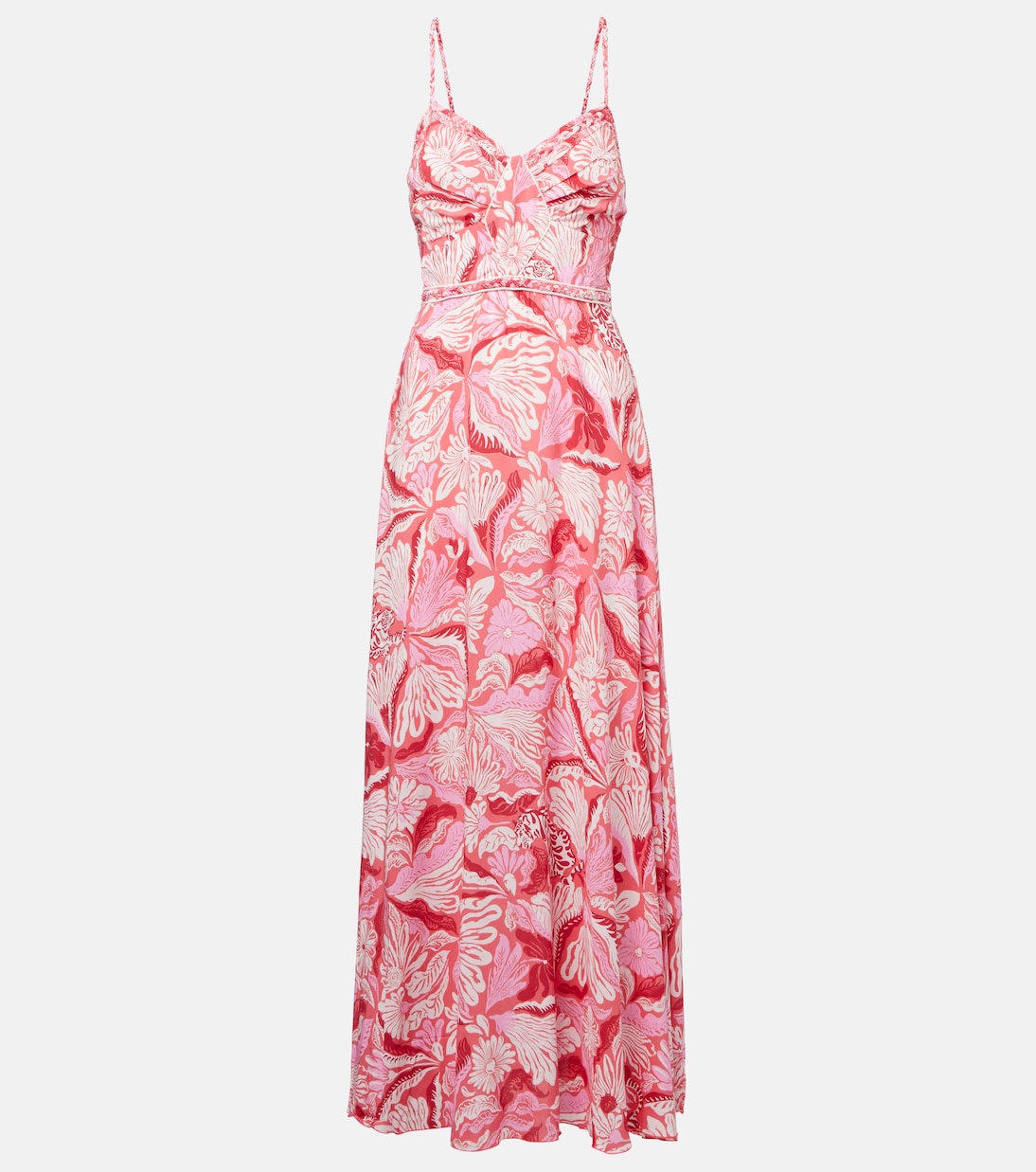 

Цветочное макси-платье Cara Poupette St Barth, Pink Tiger Lily