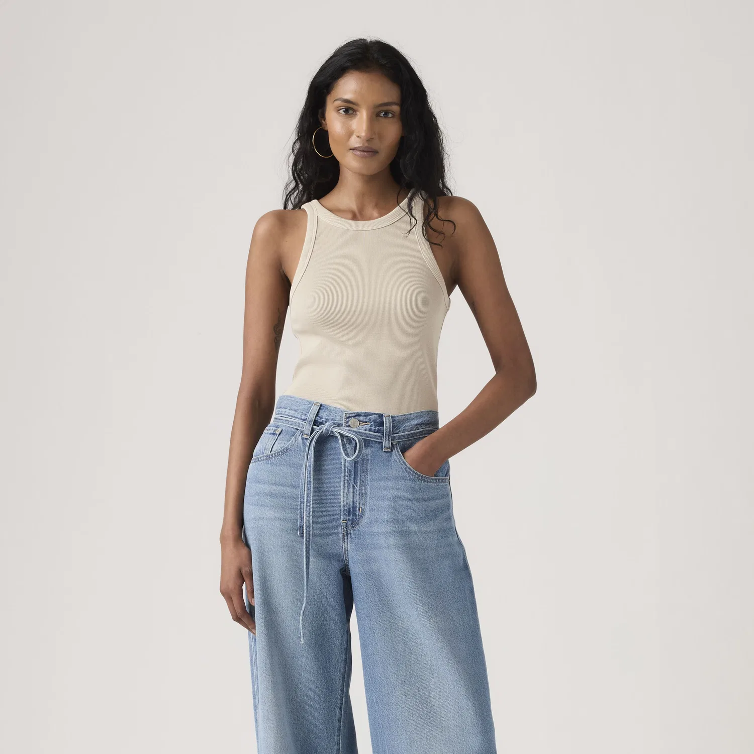 Майка-борцовка с эффектом окрашивания одежды Levi's, Grey — фото 3