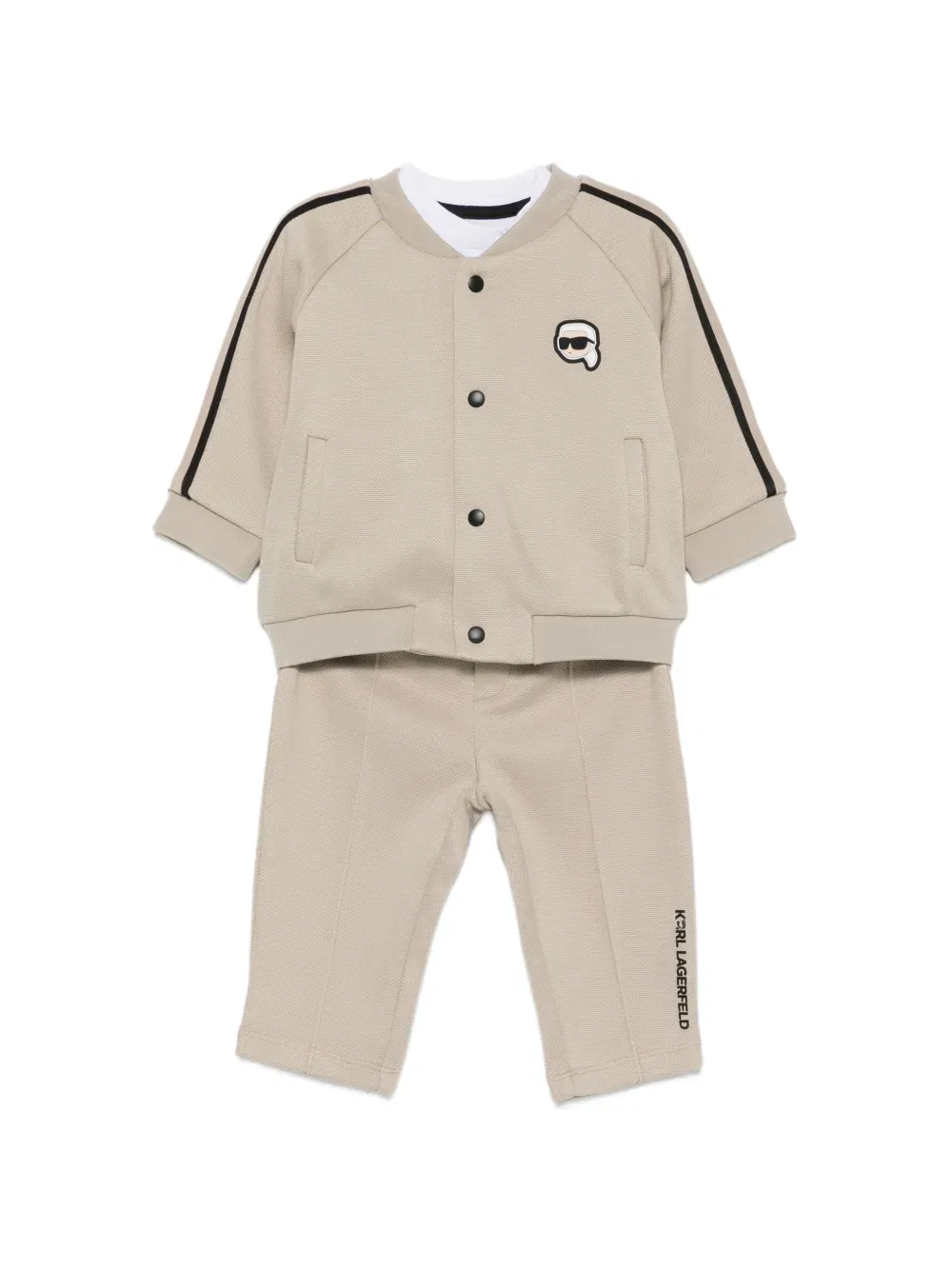 Комплект брюк с нашивкой с логотипом Karl Lagerfeld Kids, нейтральный