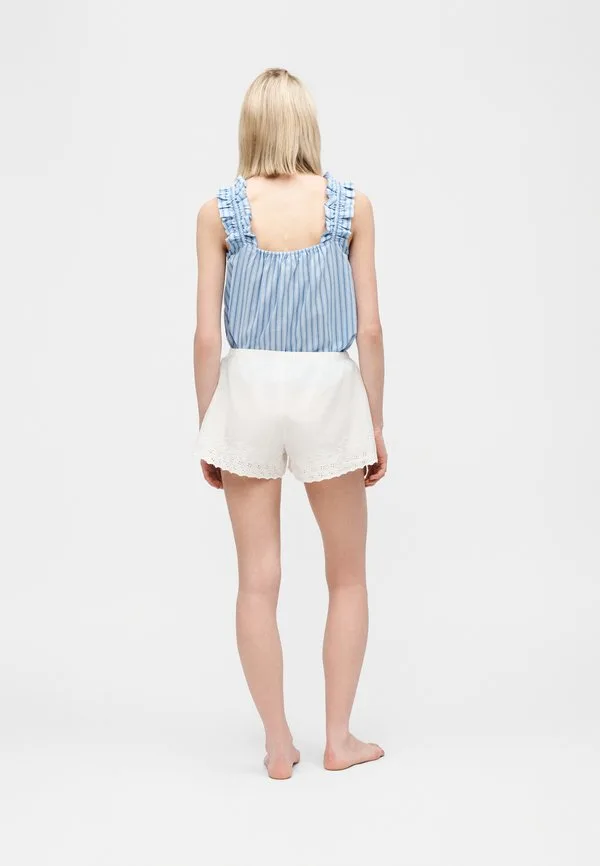 Пижамные штаны с перфорацией, кремового цвета Gap, Off-White — фото 3