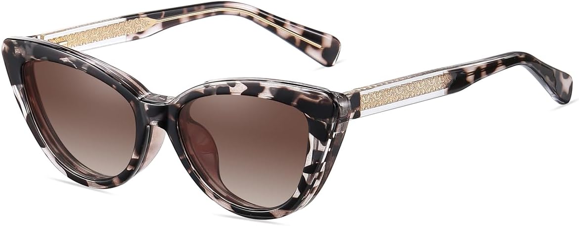 

Женские поляризованные солнцезащитные очки с зажимом, оправа Tr90, толстая магнитная застежка, защита от синего света, модель «кошачий глаз» weiyuchen, Leopard With Brown