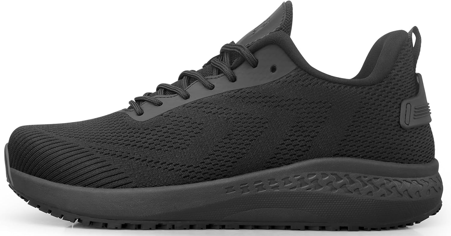 

Противоскользящие обувь для мужчин для работы с едой, устойчивые к скольжению туфли для мужчин в ресторане, на кухне, для шеф-повара, слипоны для ходьбы, дышащие и легкие кроссовки Buhcfbo, черный