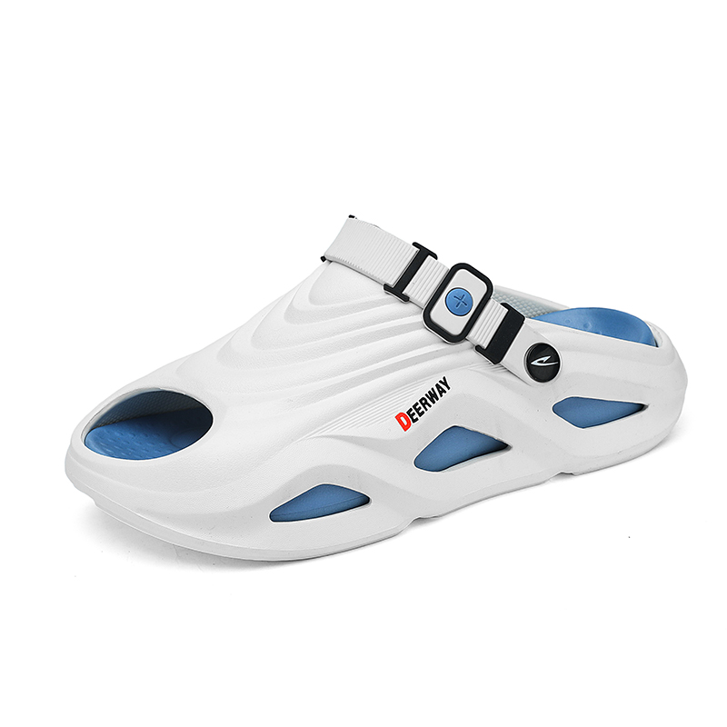 

Тихие, нескользящие, износостойкие сандалии для мужчин DEERWAY, White Blue