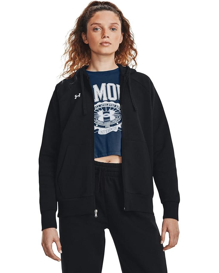 

Худи Under Armour Rival Fleece Full Zip Hoodie, цвет Black/White 1