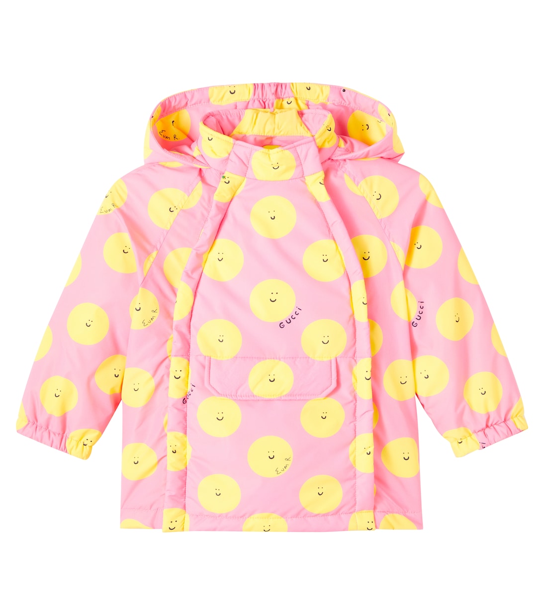 

Детская куртка с принтом Euan Roberts Gucci Kids, Pink/Yellow