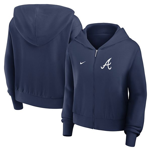 Женская легкая худи на молнии navy atlanta braves Nike