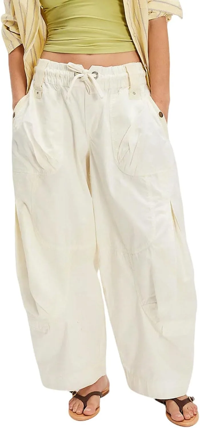 

Utcoco женские багги карго джинсы Y2K Mid Rise Barrel Denim Pants