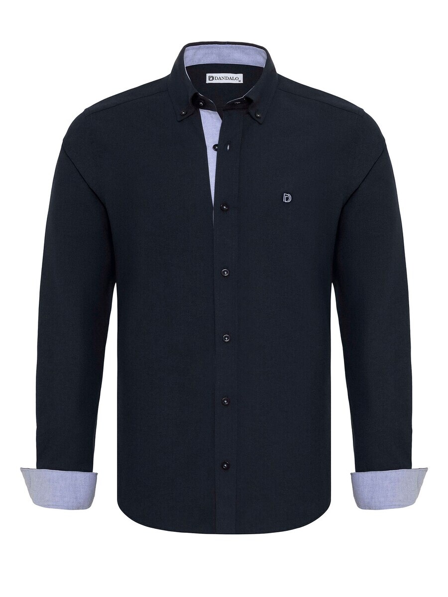 

Повседневная рубашка Dandalo Regular fit Button Up Shirt, темно-синий/светло-синий