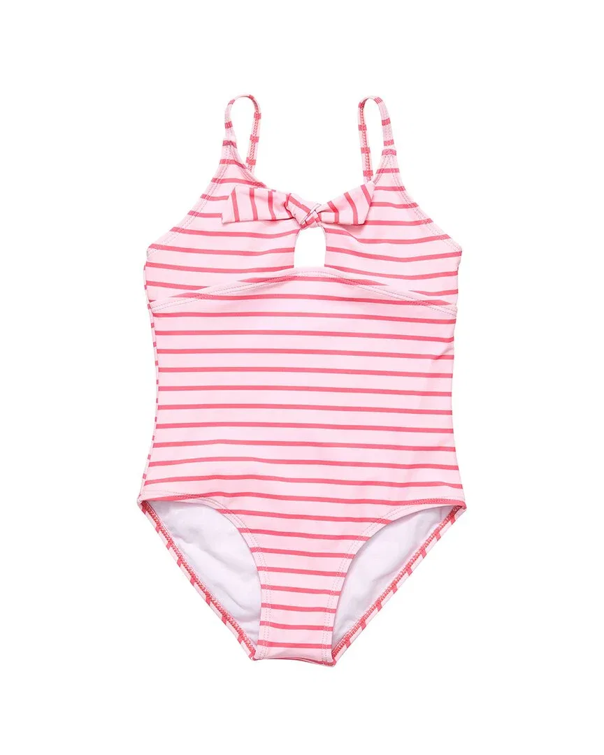 Купальник Snapper Rock Stripe Sustainable Bow Swimsuit, оранжевый