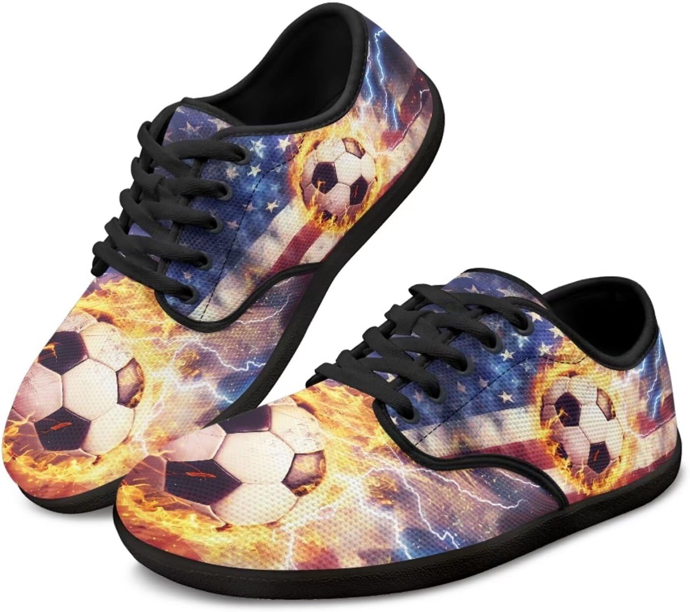 

Мужские походные кроссовки Jeiento с американским флагом, широким носком и нескользящей подошвой, модель Patriots, Flame Soccer Usa Flag