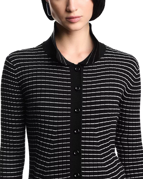 Кардиган в рубчик и полоску на пуговицах Emporio Armani, мультиколор — фото 4