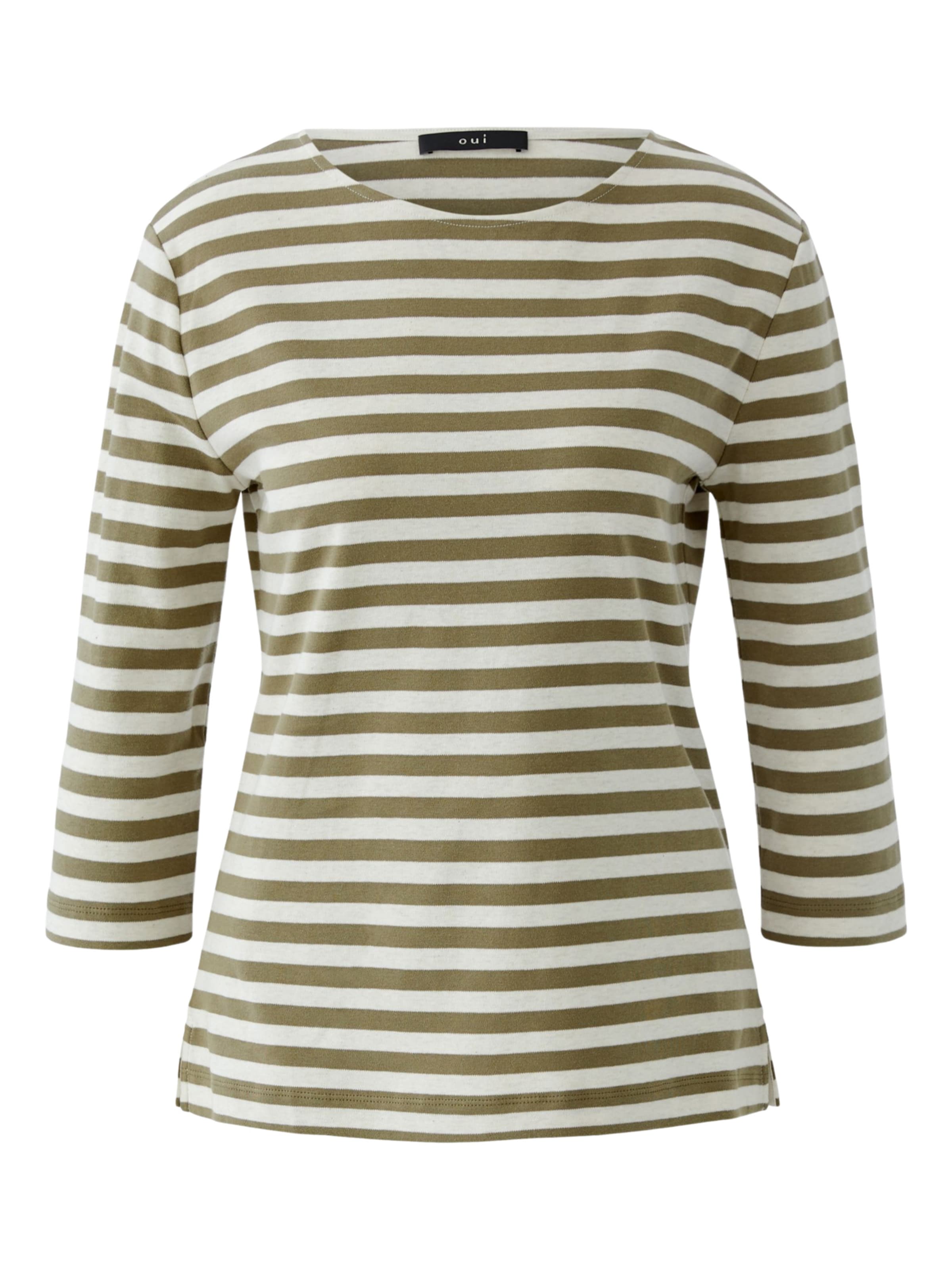 

OUI Лонгслив 'Soleila' в цвете оливковый, крапчатый белый