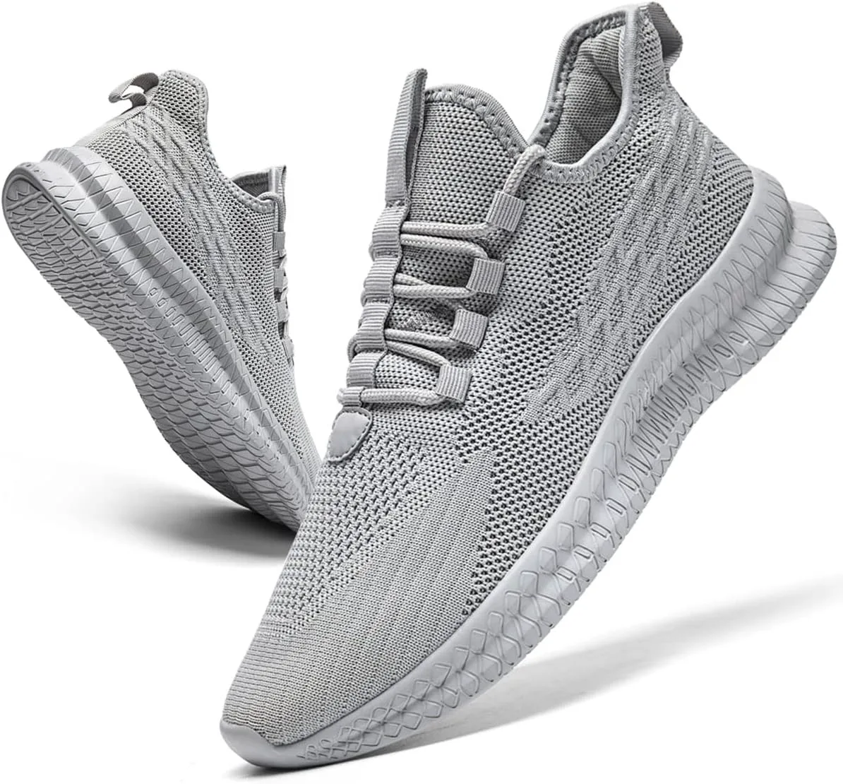

Мужские кроссовки для бега, тенниса и повседневной ходьбы, модные спортивные кроссовки для тренажерного зала, дышащие, легкие и удобные WOHHHW, светло-серый