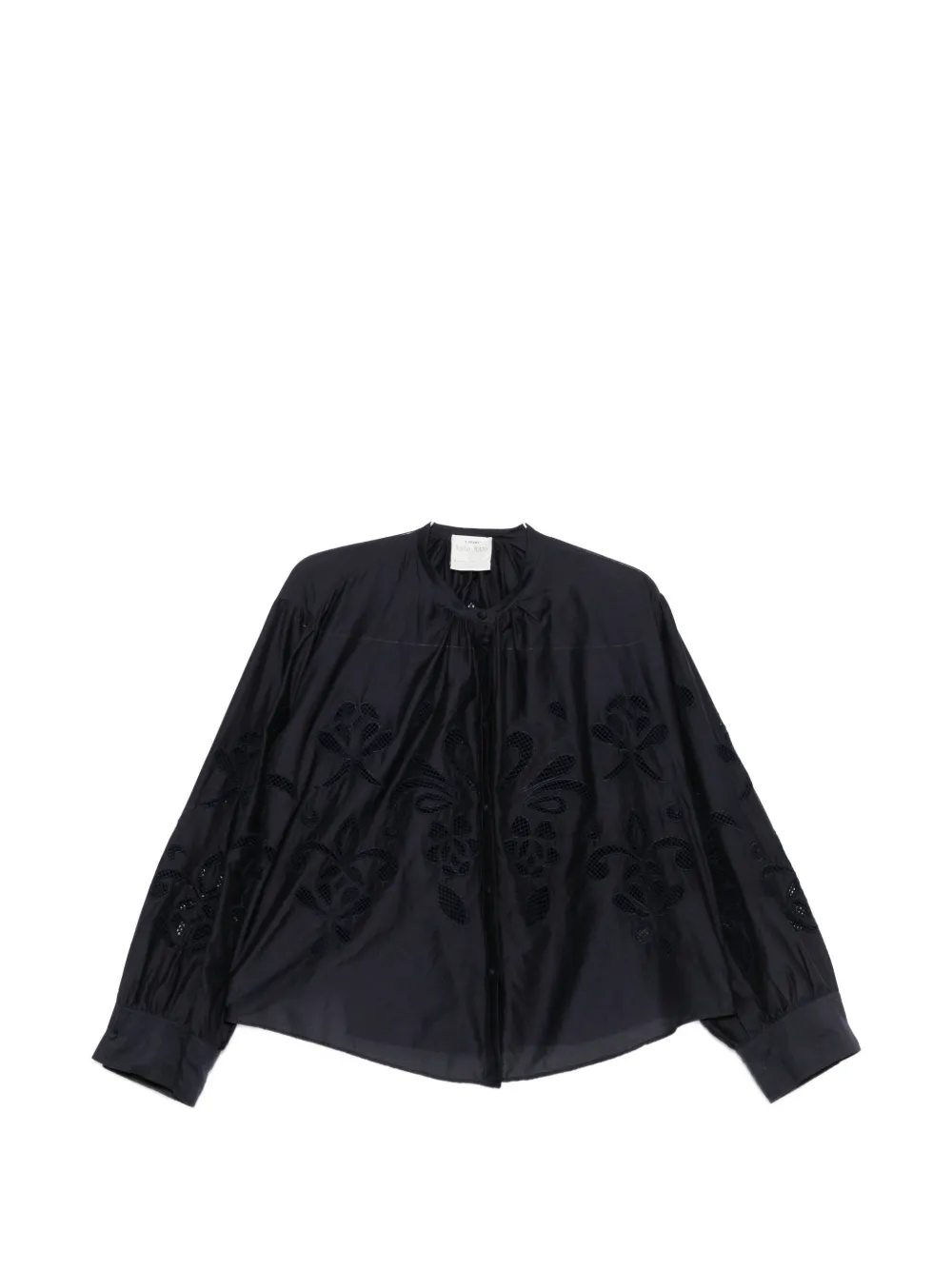 

Блузка с цветочными аппликациями и длинными рукавами Forte Forte, синий