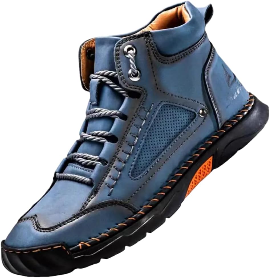 

Ковбойские сапоги Hhhchpm - мужские низкие сапоги в стиле вестерн с нескользящим квадратным носком, прочные и стильные, в классическом ретро-стиле, темно-синий