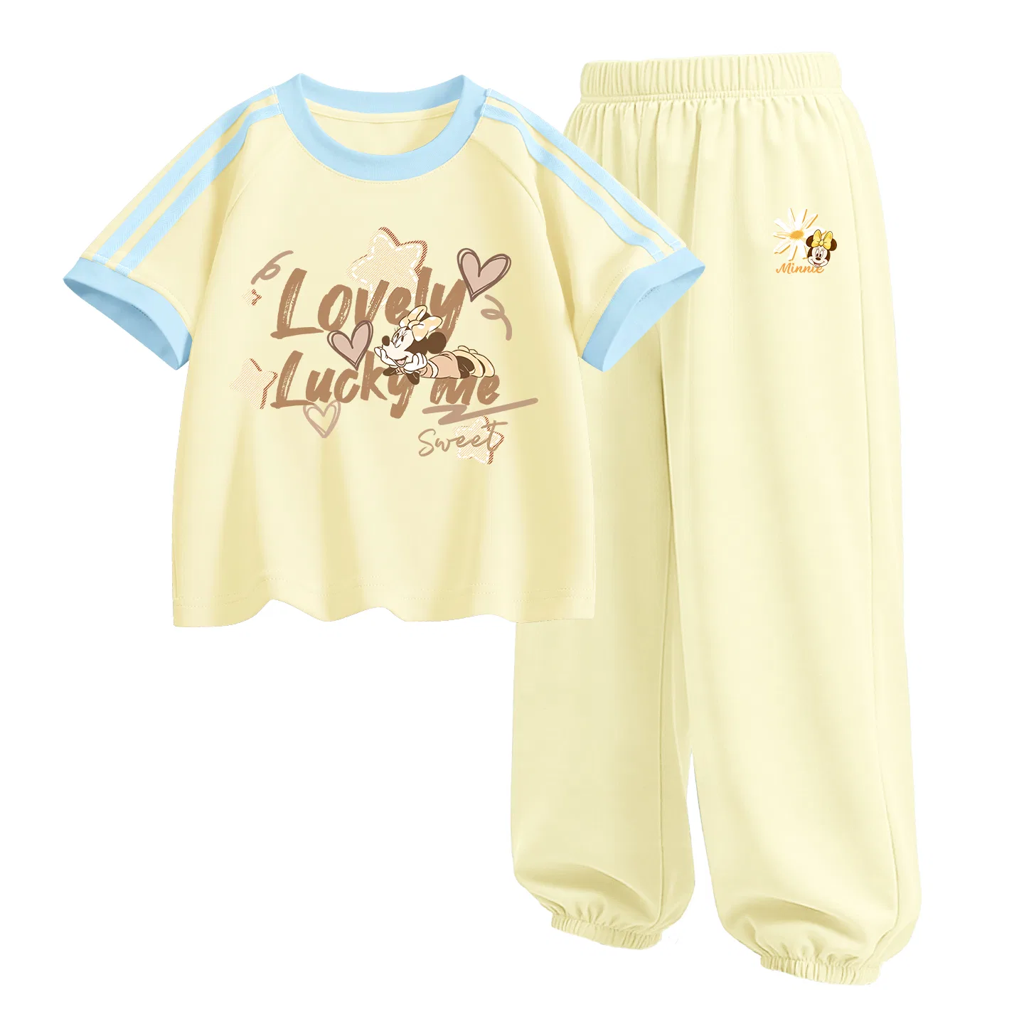 Детский спортивный костюм Casual Sportswear 2 Piece Set Disney, Di Cotton Heart Honey Blend Yellow+Di Prosperity Flower K Sunrise Yellow