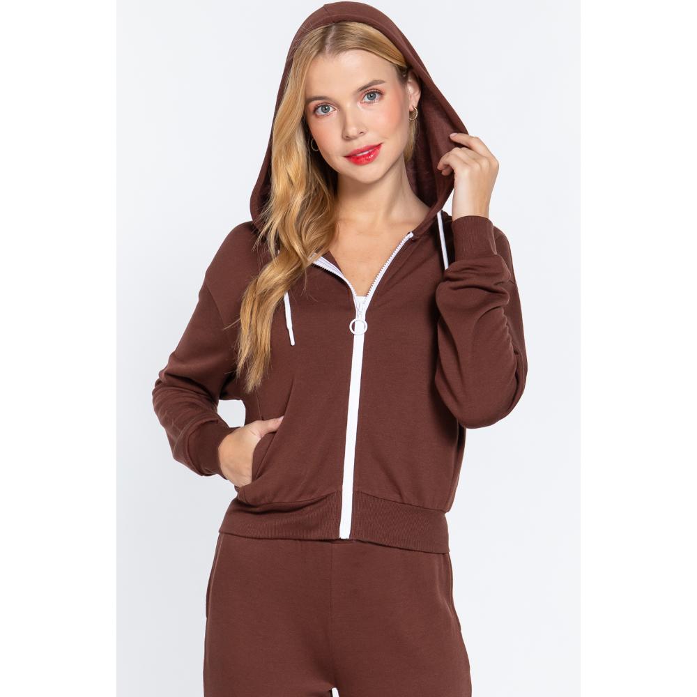 

Флисовая куртка из французского трикотажа FASHNZFAB, цвет sepia