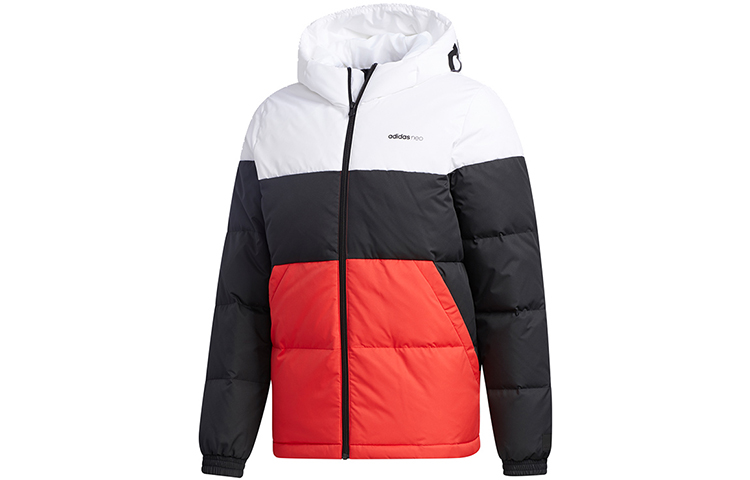 Пуховик зимний мужской черный белый красный разноцветный Adidas Neo — фото 2