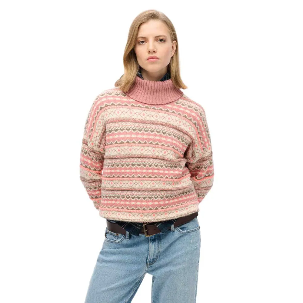 

Свитер Superdry Textured Pattern, розовый