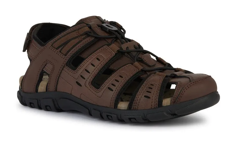 

Сандалии Geox "UOMO SANDAL STRADA C", летняя обувь, обувь на липучке, уличные сандалии, с кожаной стелькой, черный