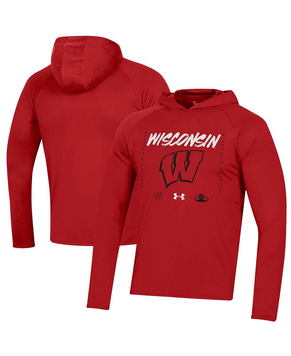 

Мужская футболка с длинным рукавом и длинным рукавом Red Wisconsin Badgers On Court Shooting Under Armour