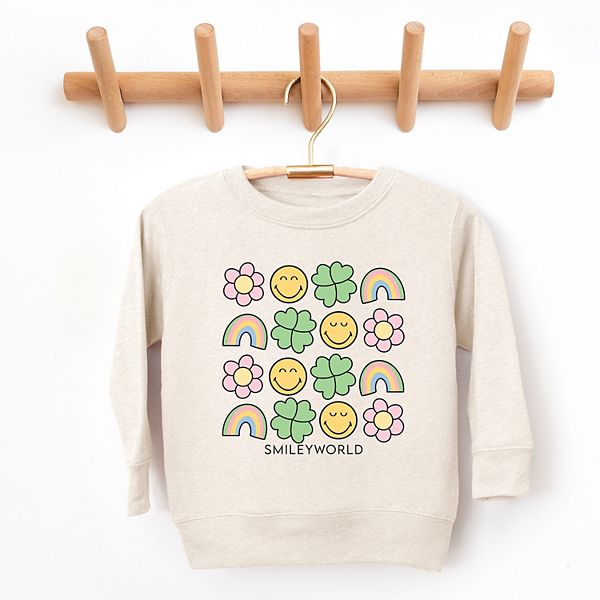 Свитшот Smileyworld smiley clover daisy для малышей The Juniper Shop, Heather Grey — фото 2