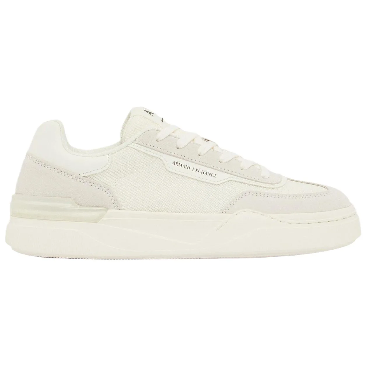 ARMANI EXCHANGE Кроссовки AE Cow Split Leather Low top Skateboard мужские Ecru — фото 3