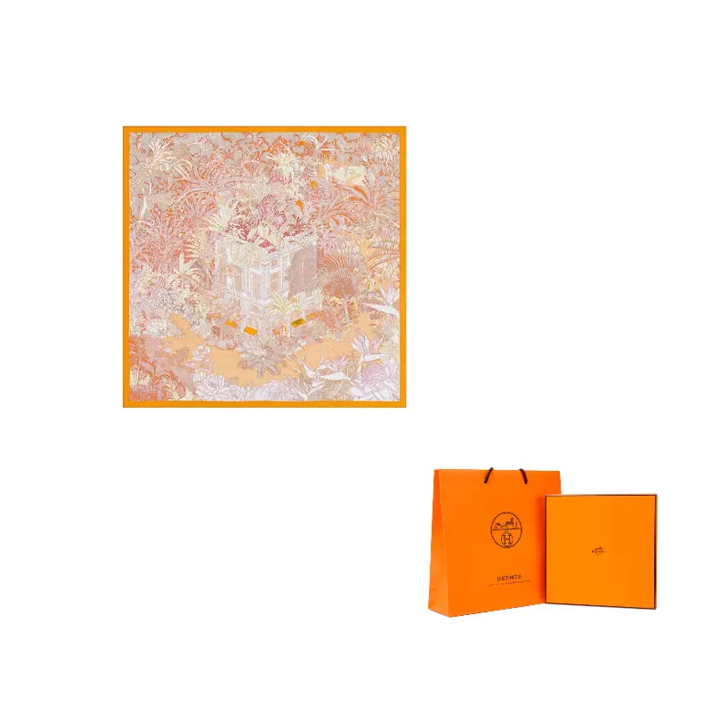 

HERMES Шёлковый шарф Faubourg, Orange
