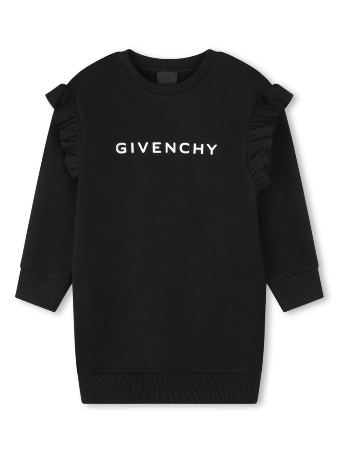 

Givenchy Kids платье с оборками и логотипом, черный