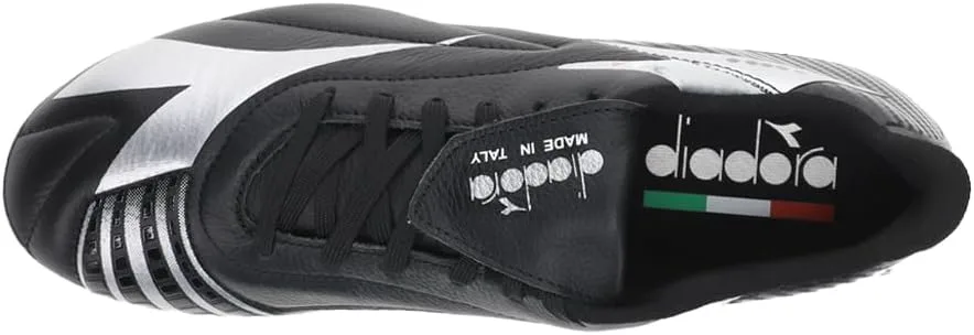Футбольные бутсы Diadora Maximus Elite ITA T SLX для мужчин для твердого грунта - натуральная кожа премиум-класса, переворачивающийся язычок, ультралегкая подошва, произведено в Италии, черный — фото 4