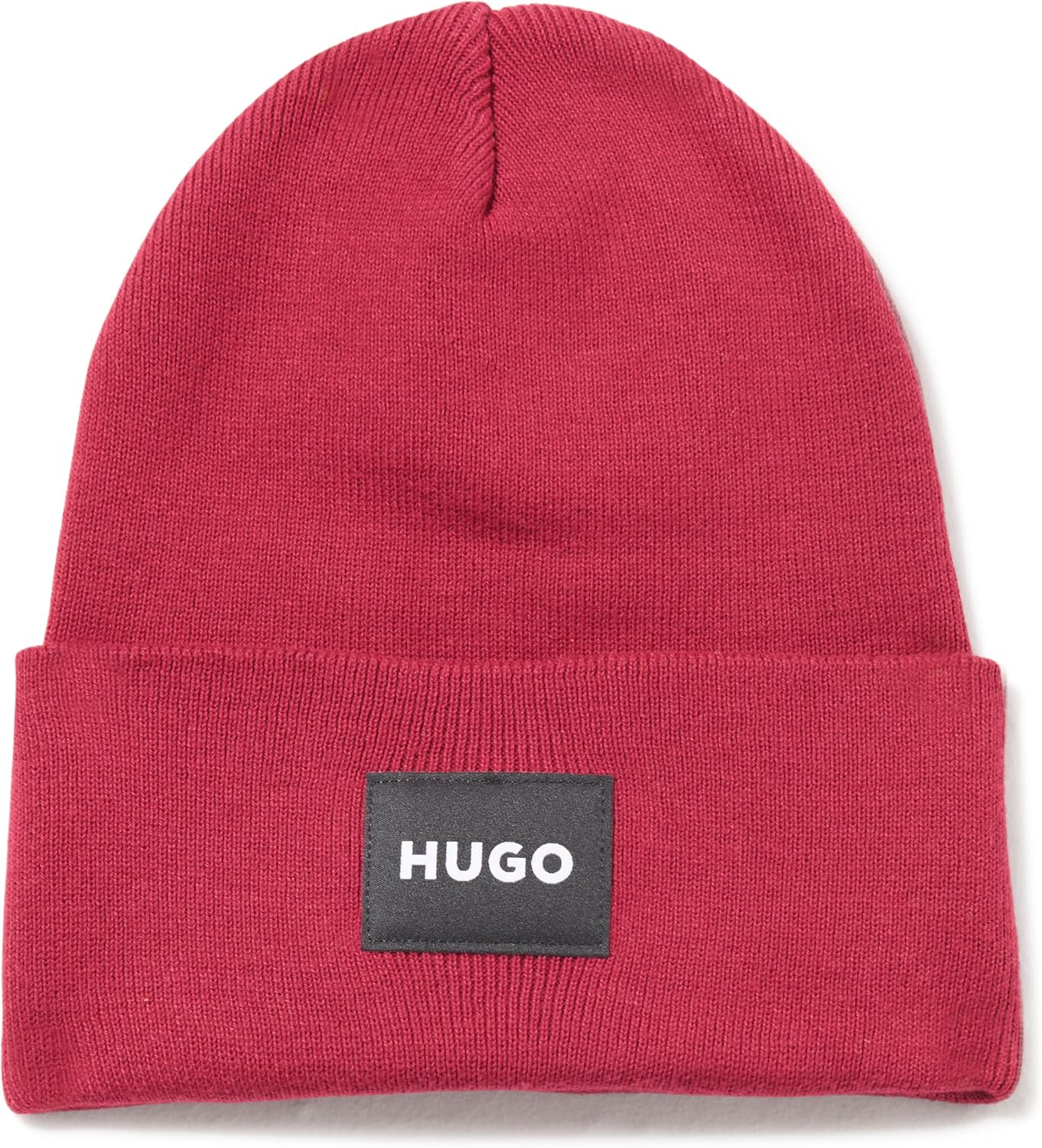 

Мужская вязаная шапка-бини HUGO Saretty с манжетами, Crimson Red