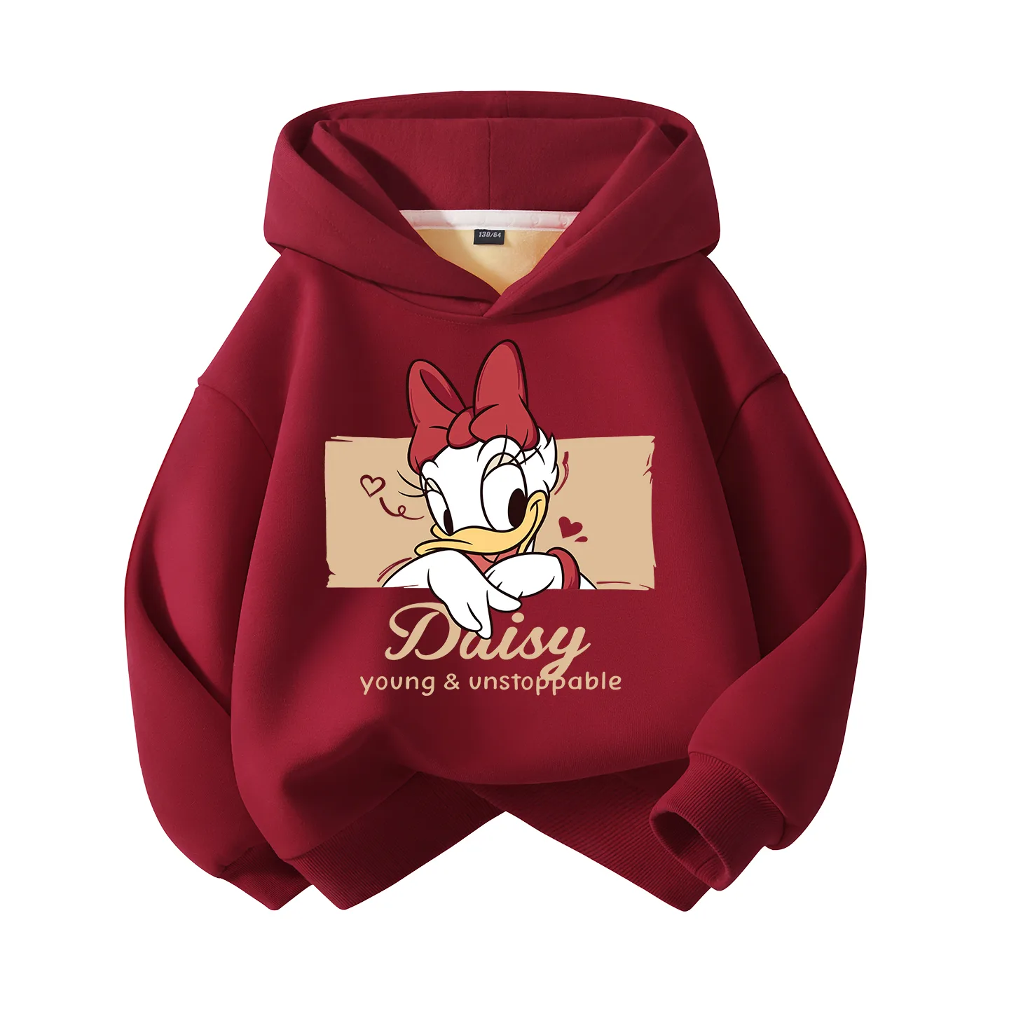 Детский худи с капюшоном, утепленный и с флисовой подкладкой Disney, [Thickened and Fleece-Lined]Dihe Look Burgundy