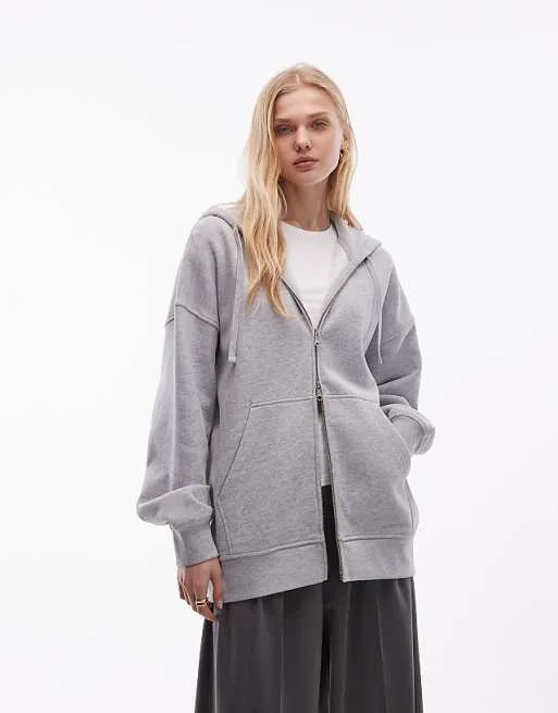 

Тяжелая толстовка серого меланжа на молнии ARKET