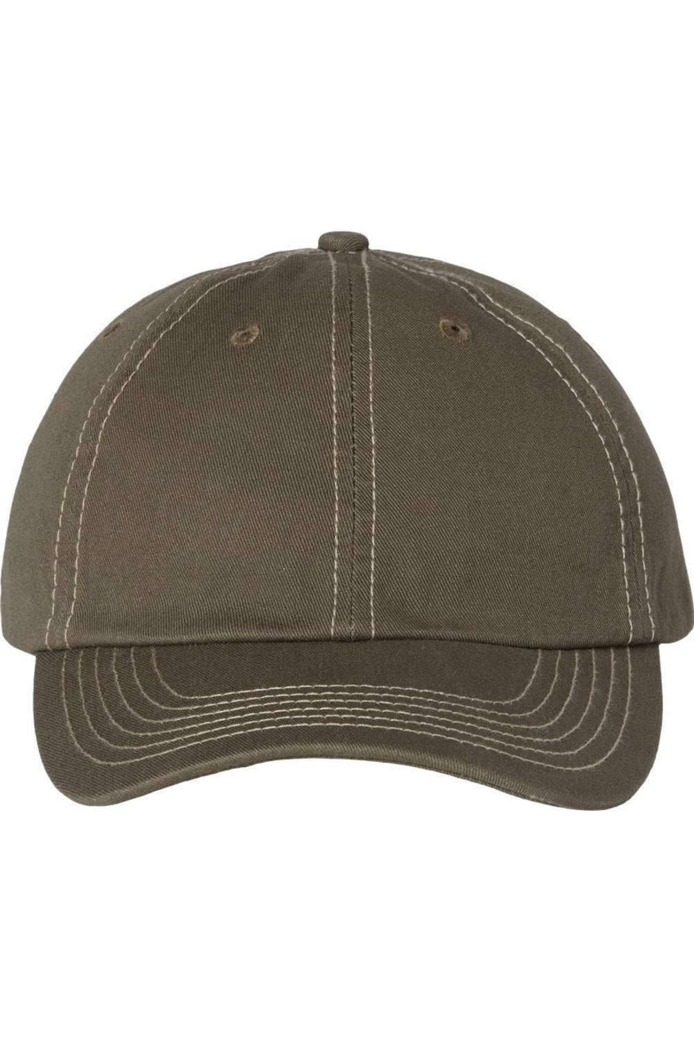 

Классическая кепка для пап Valucap Adult Bio-Washed, цвет olive/ stone stitch