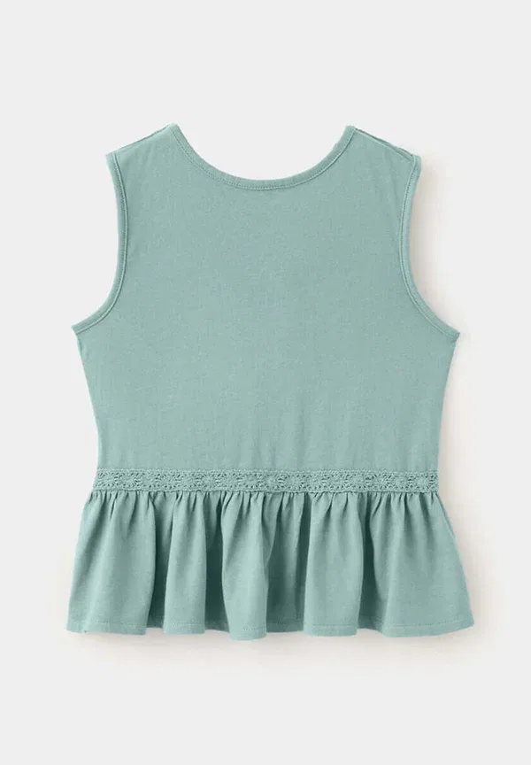 Блуза детская Mango Kids, цвет бирюзовый — фото 2