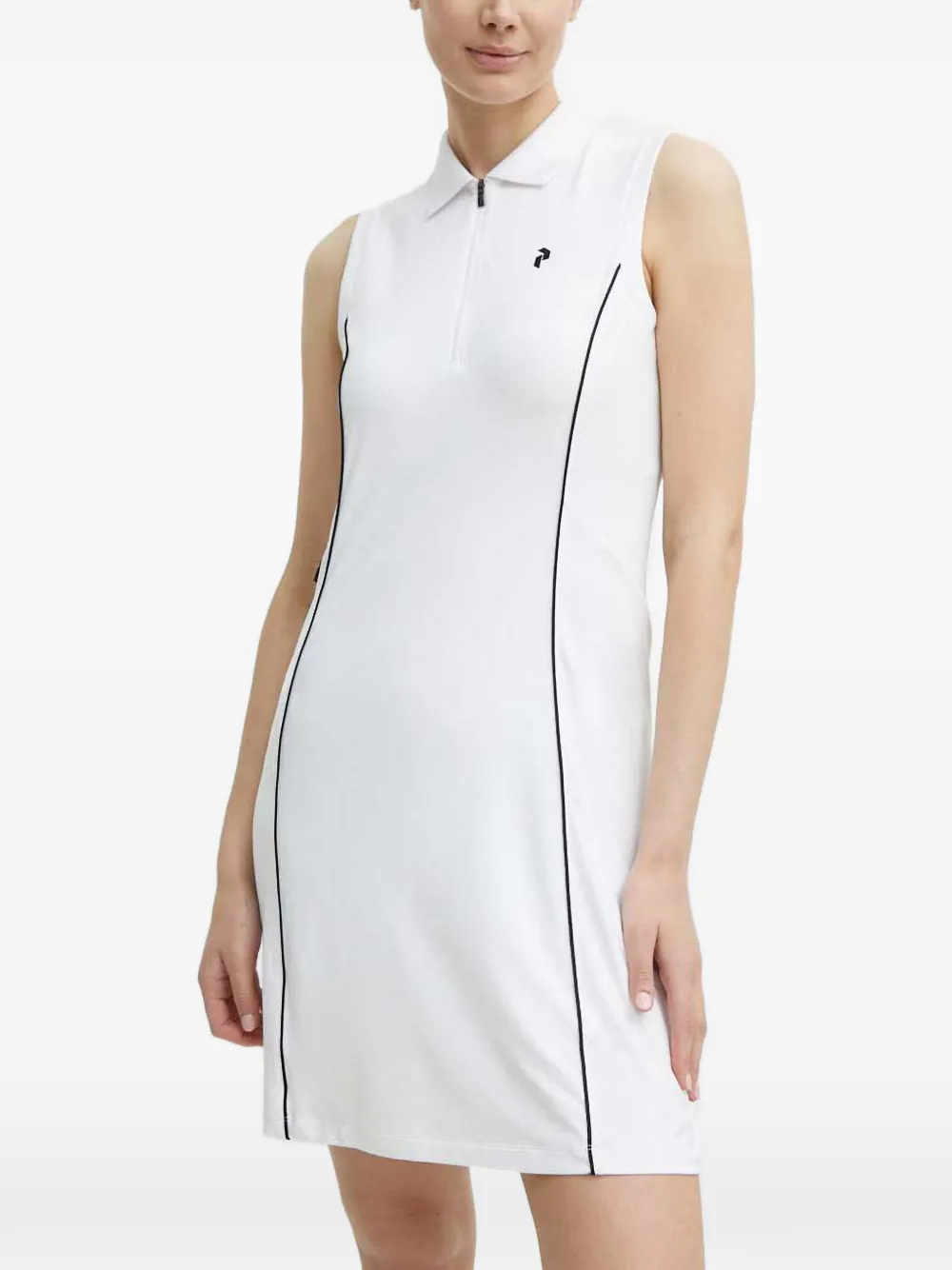 

Мини-платье без рукавов из пике на молнии Peak Performance, белый