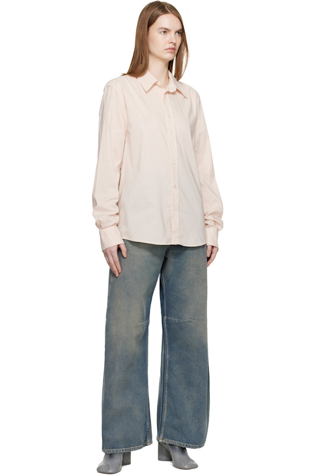 Mm6 Maison Margiela Рубашка с длинными рукавами из полихлопка Off-White — фото 4