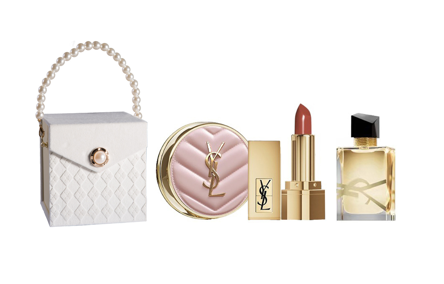 Набор Yves Saint Laurent: кушон B20 + губная помада #NM + зеркальце + парфюмерная вода Libre, 1,2 мл — фото 4
