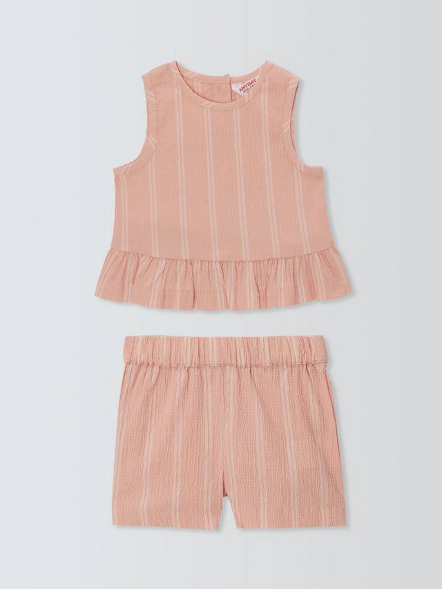 

Комплект из топа без рукавов и шорт baby crinkle John Lewis , розовый