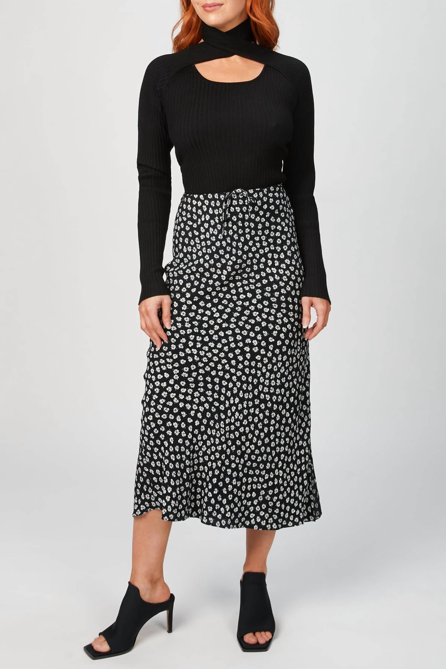 

Топ из трикотажного полотна Loop Layered Knit Top черного цвета WYNN HAMLYN