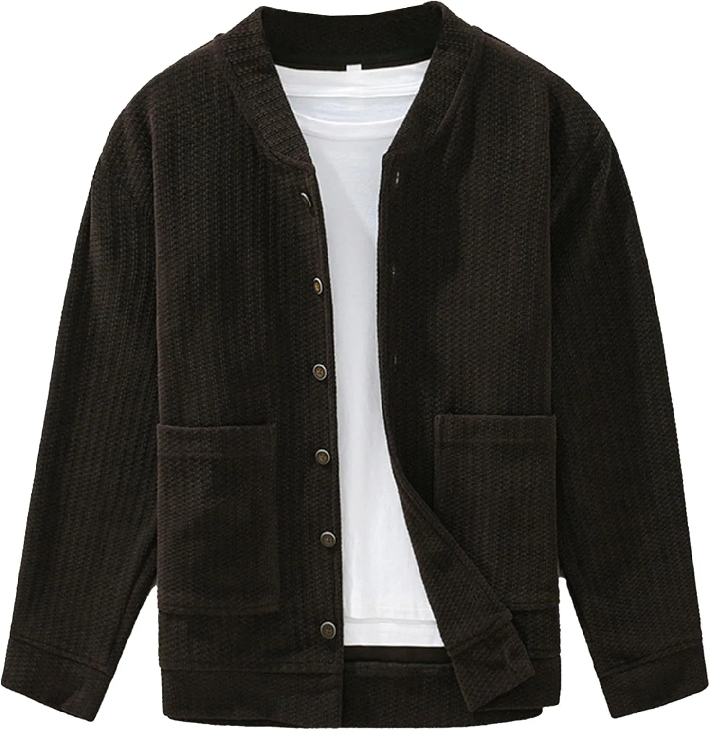 

JEShifangjiusu мужской вязаный кардиган с резинкой по краям и карманами