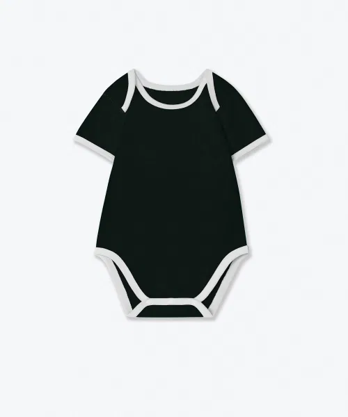 Боди с коротким рукавом 2 шт., бренд Musinsa Standard Kids, цвет чёрный/меланж серый — фото 4