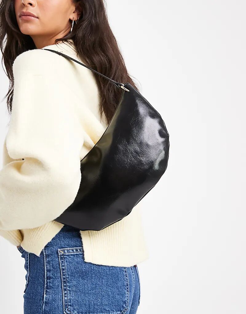 

Glamorous сумка через плечо в форме полумесяца черного цвета