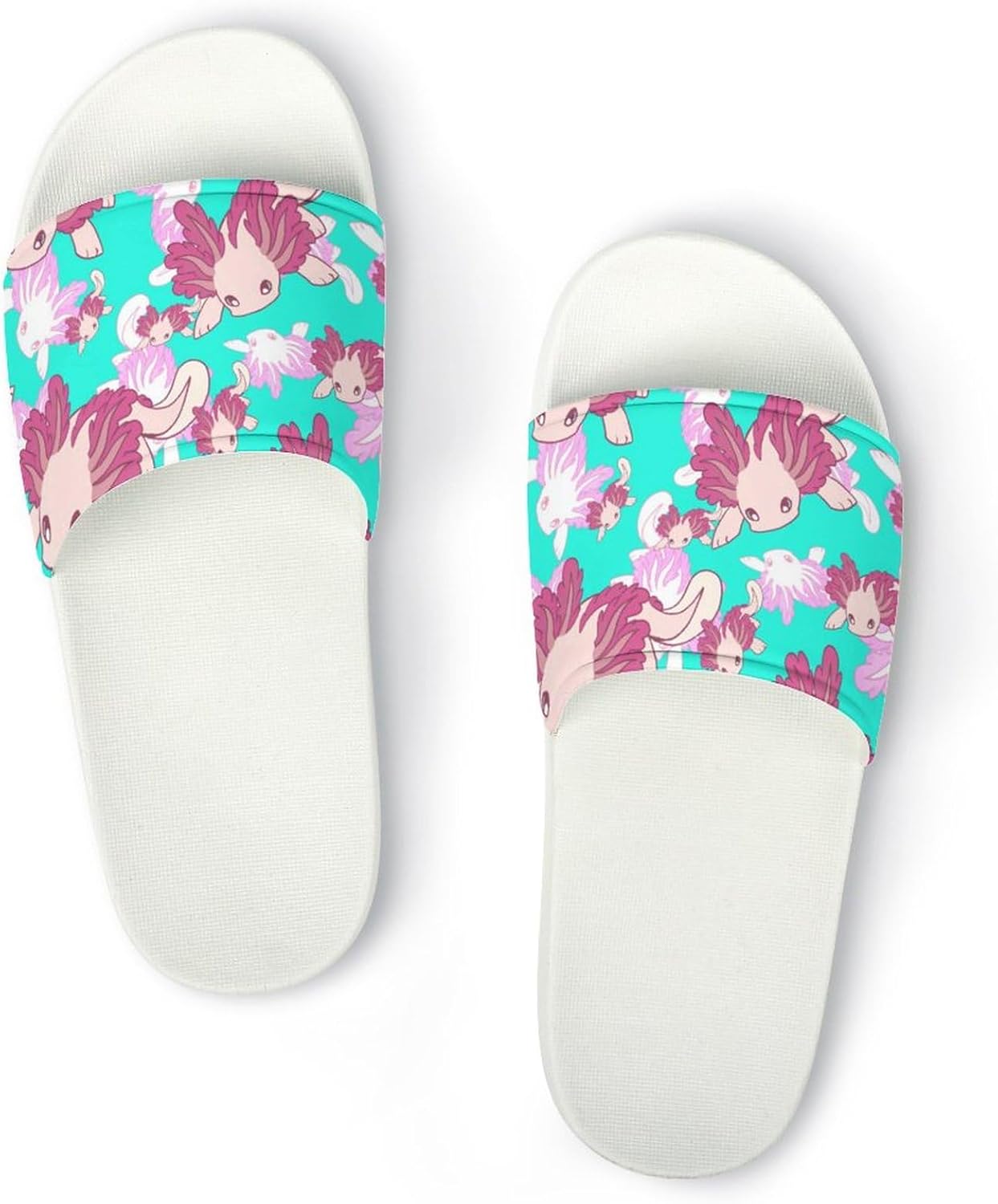 

Домашние шлепанцы для душа Jeireumteor с мультяшной коровой, мягкие, нескользящие, для ванной, для женщин и мужчин, Funny Axolotls